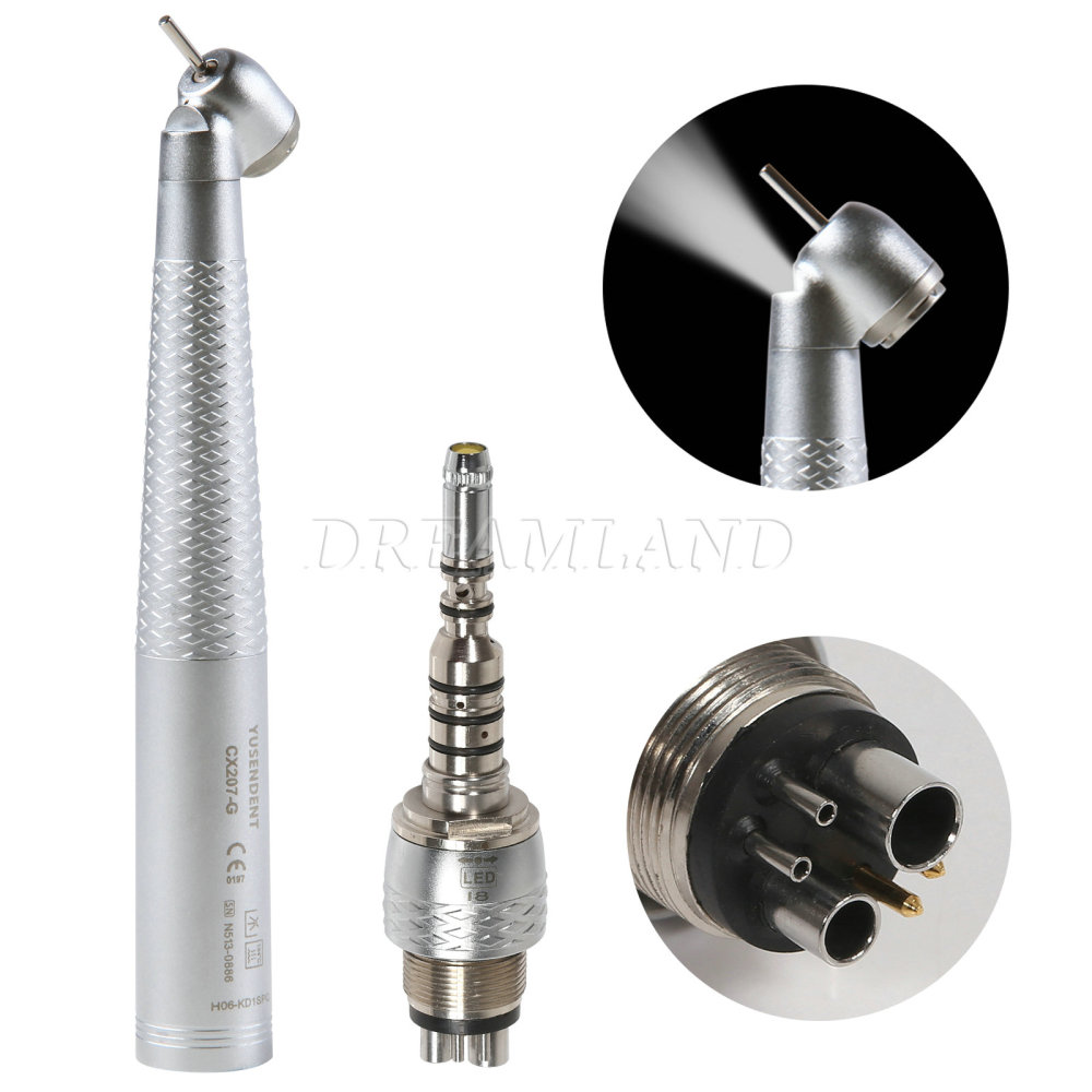 COXO CX207-G Dental Fiber Optic 45 Degree Handpiece /6 Hole quick Coupler fit KAVo