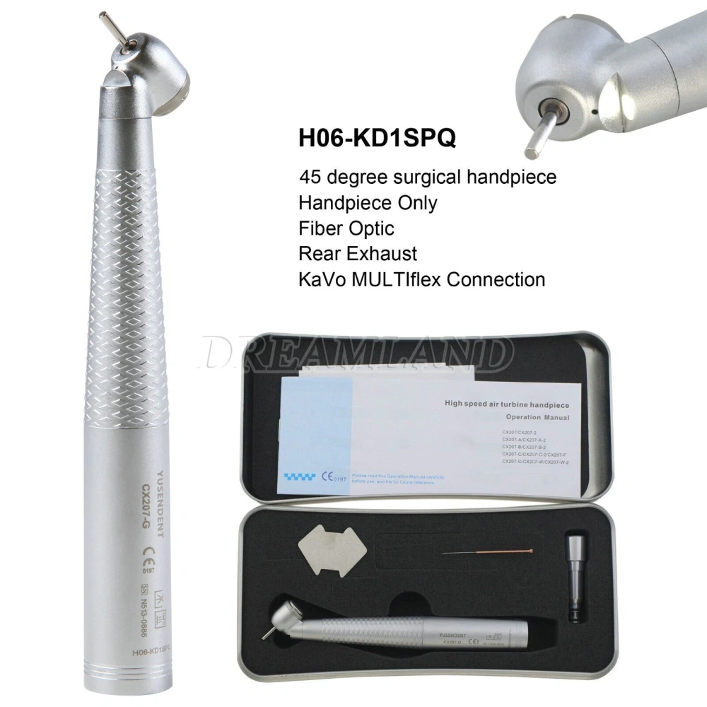 COXO CX207-G Dental Fiber Optic 45 Degree Handpiece /6 Hole quick Coupler fit KAVo