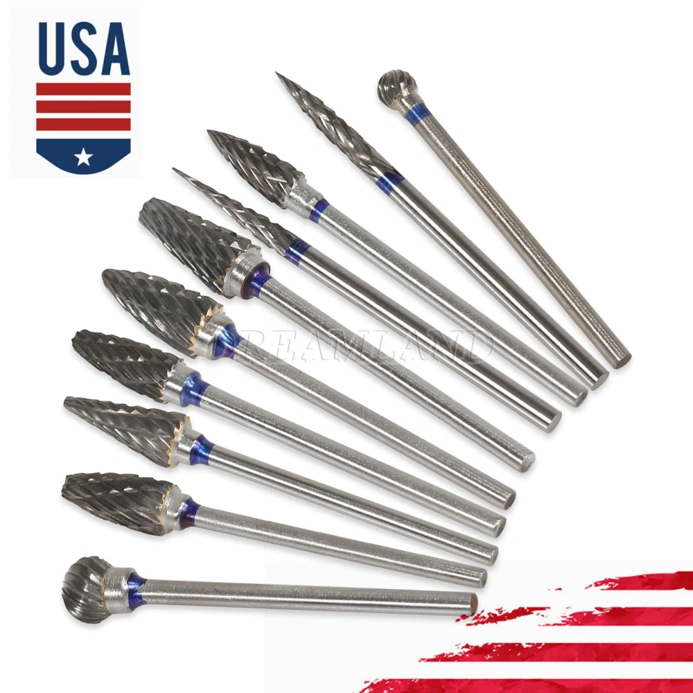 10 Mixed Dental Tungsten Carbide Steel Burs Cutters Shapes Tips Polishing P-type