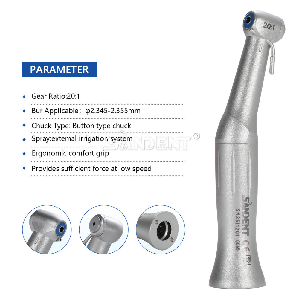 SANDENT Dental 20:1 Reduction Implant Low Speed Contra Angle Handpiece