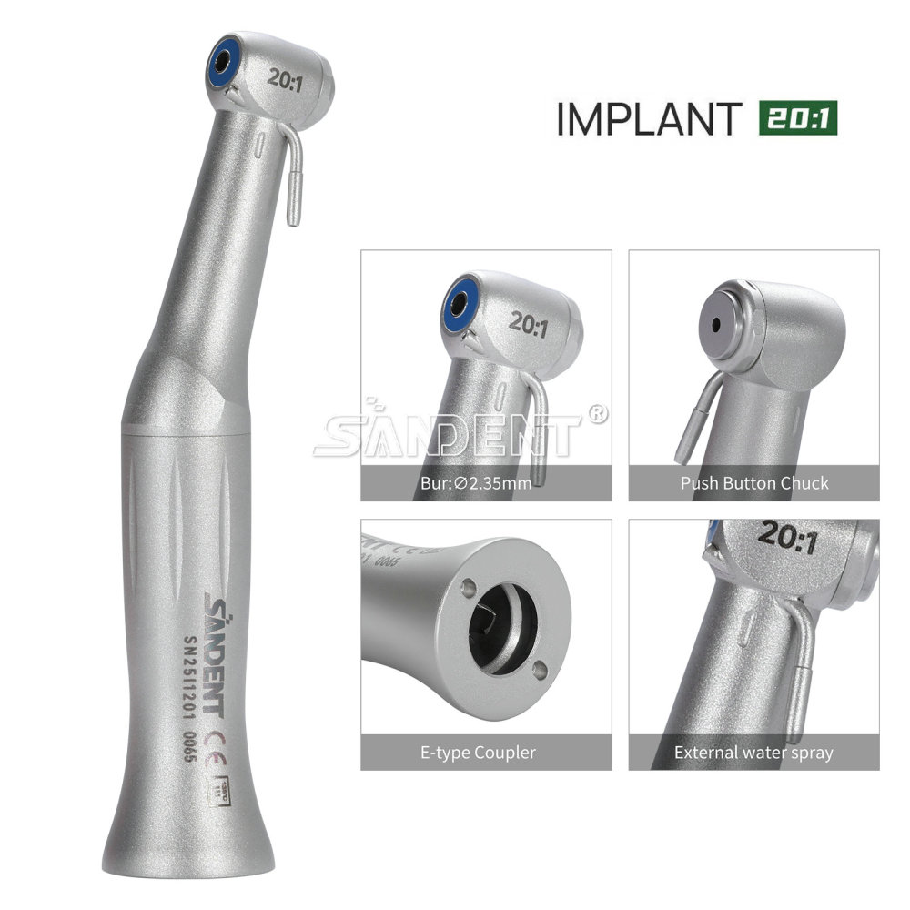 SANDENT Dental 20:1 Reduction Implant Low Speed Contra Angle Handpiece