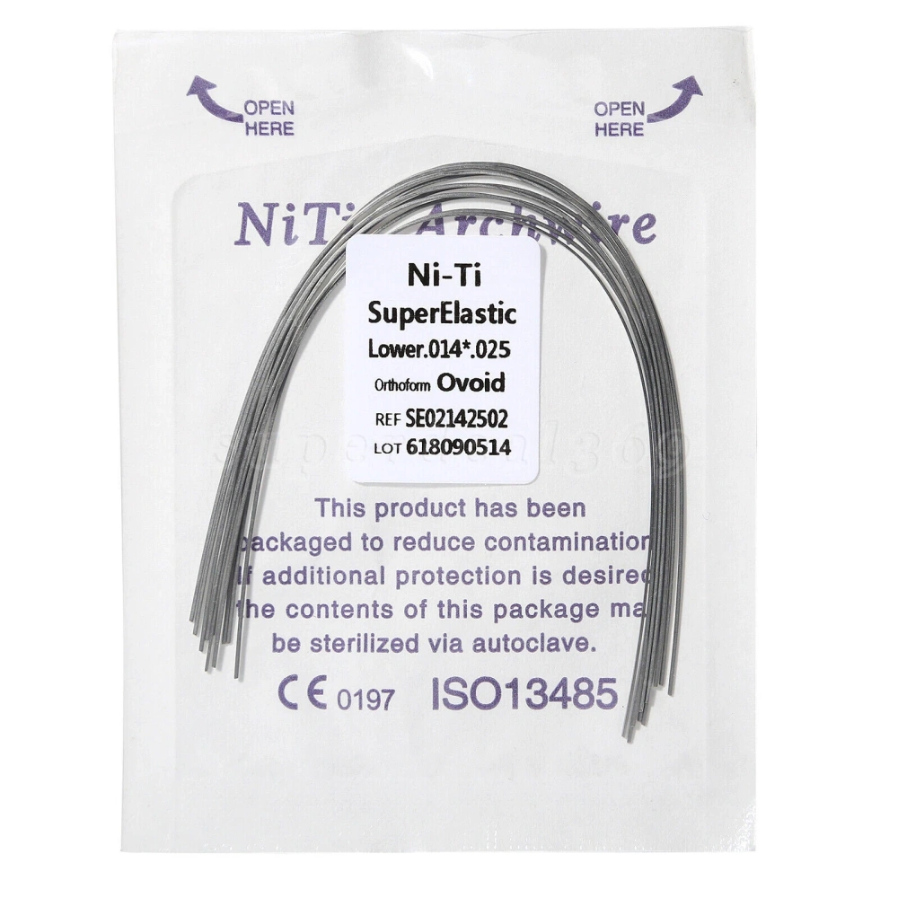 Dental Orthodontic Super Elastic Niti rectangular Arch Wire Ovoid Form