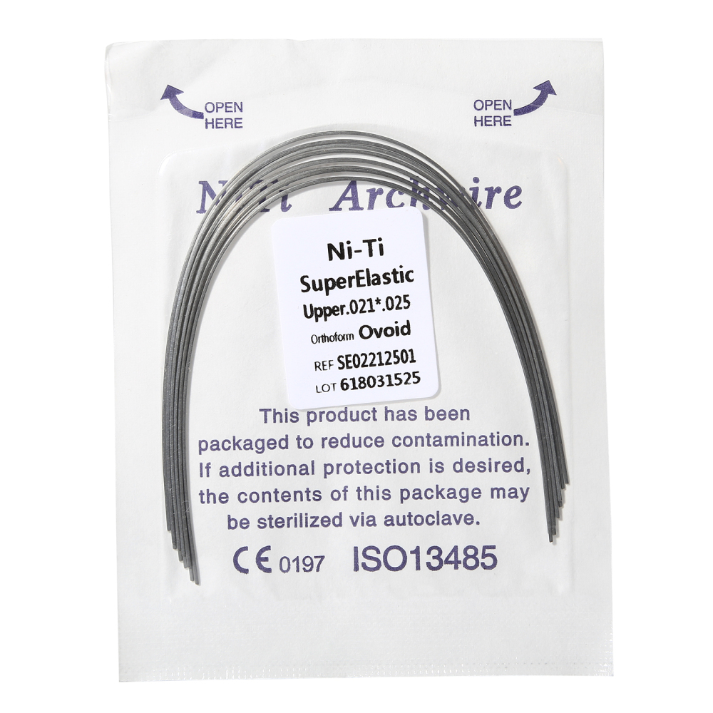 Dental Orthodontic Super Elastic Niti rectangular Arch Wire Ovoid Form