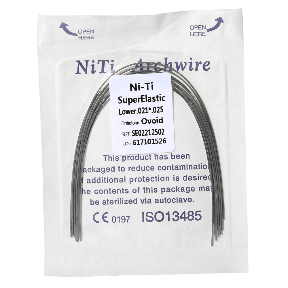 Dental Orthodontic Super Elastic Niti rectangular Arch Wire Ovoid Form