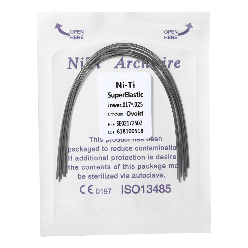 Dental Orthodontic Super Elastic Niti rectangular Arch Wire Ovoid Form