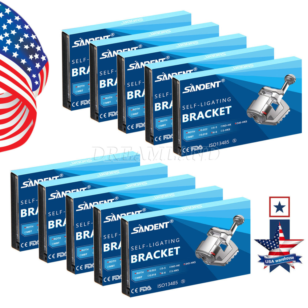 SANDENT Dental Orthodontic Self-Ligating Brackets Braces Mini Roth 022 345