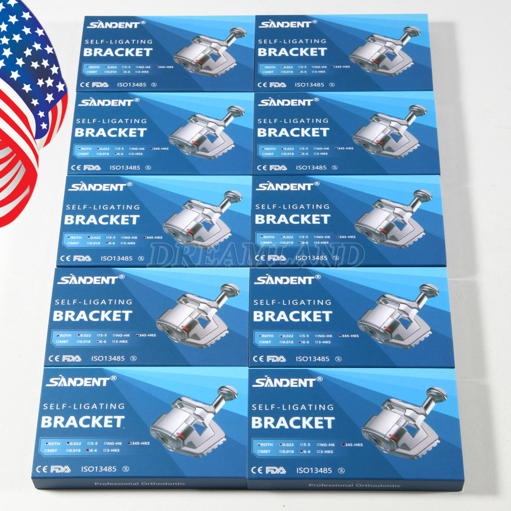 SANDENT Dental Orthodontic Self-Ligating Brackets Braces Mini Roth 022 345