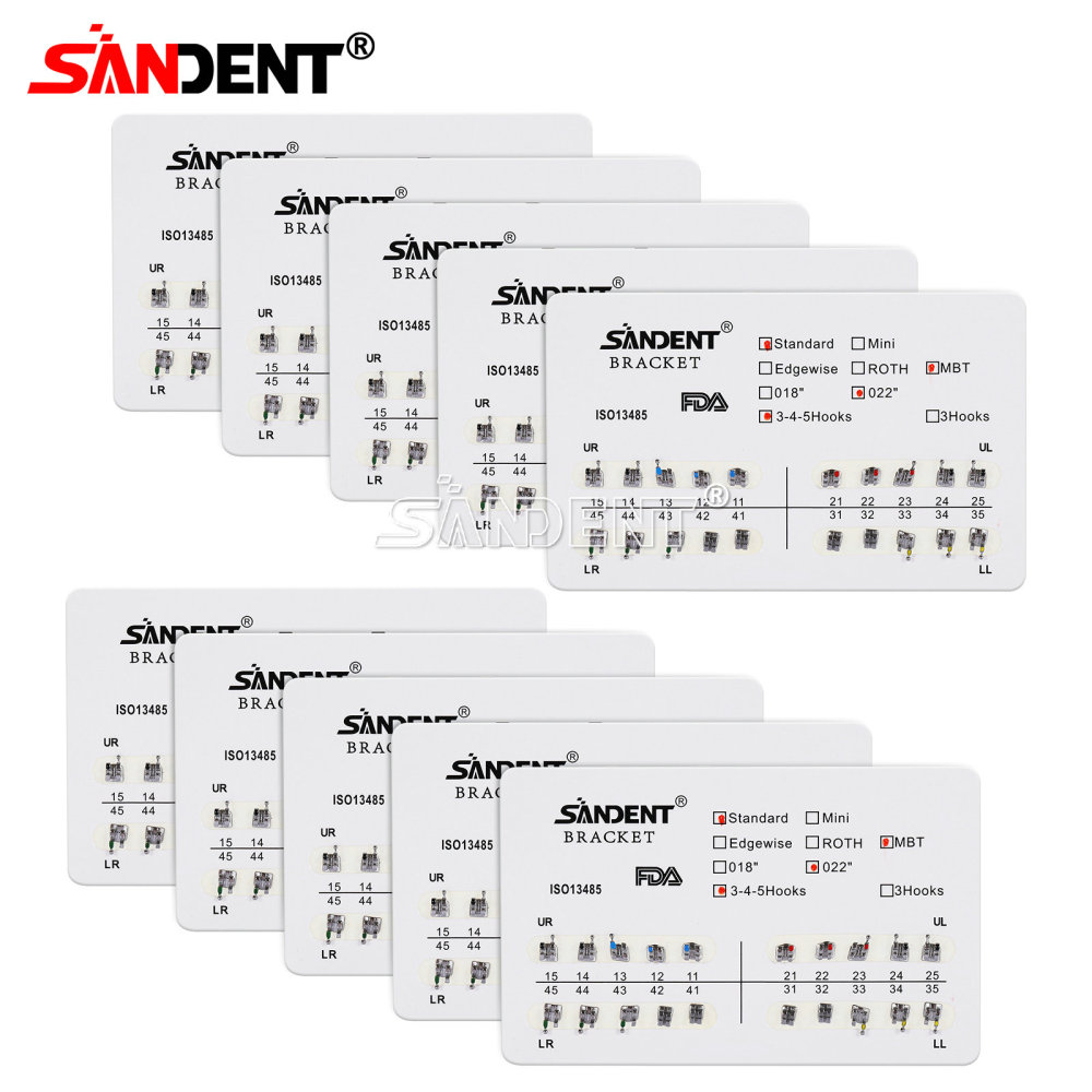 Dental Metal Orthodontic Bracket Braces Roth/MBT 022" Slot 3/345 hooks