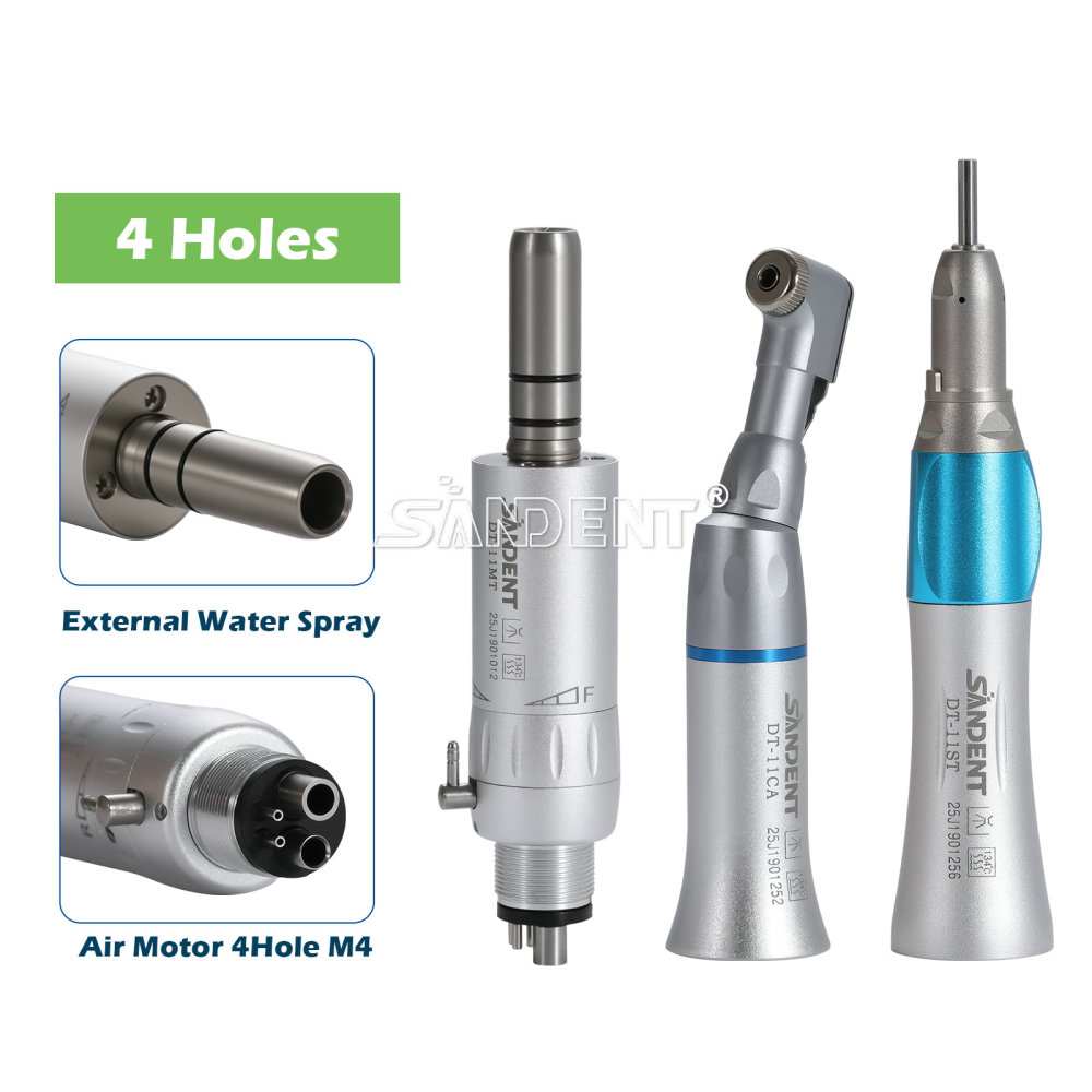ST New type Dental Slow Low Speed latch Contra Angle Handpiece/ Straight Handpiece/ air Motor 4Hole