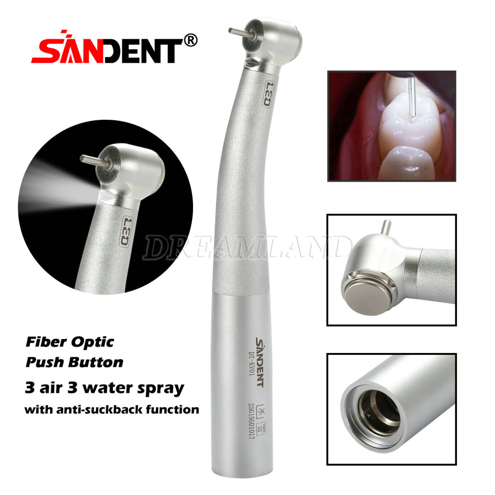 SANDENT Dental Fiber Optic High Speed Turbine Handpiece 3 spray Fit KAVO Coupler