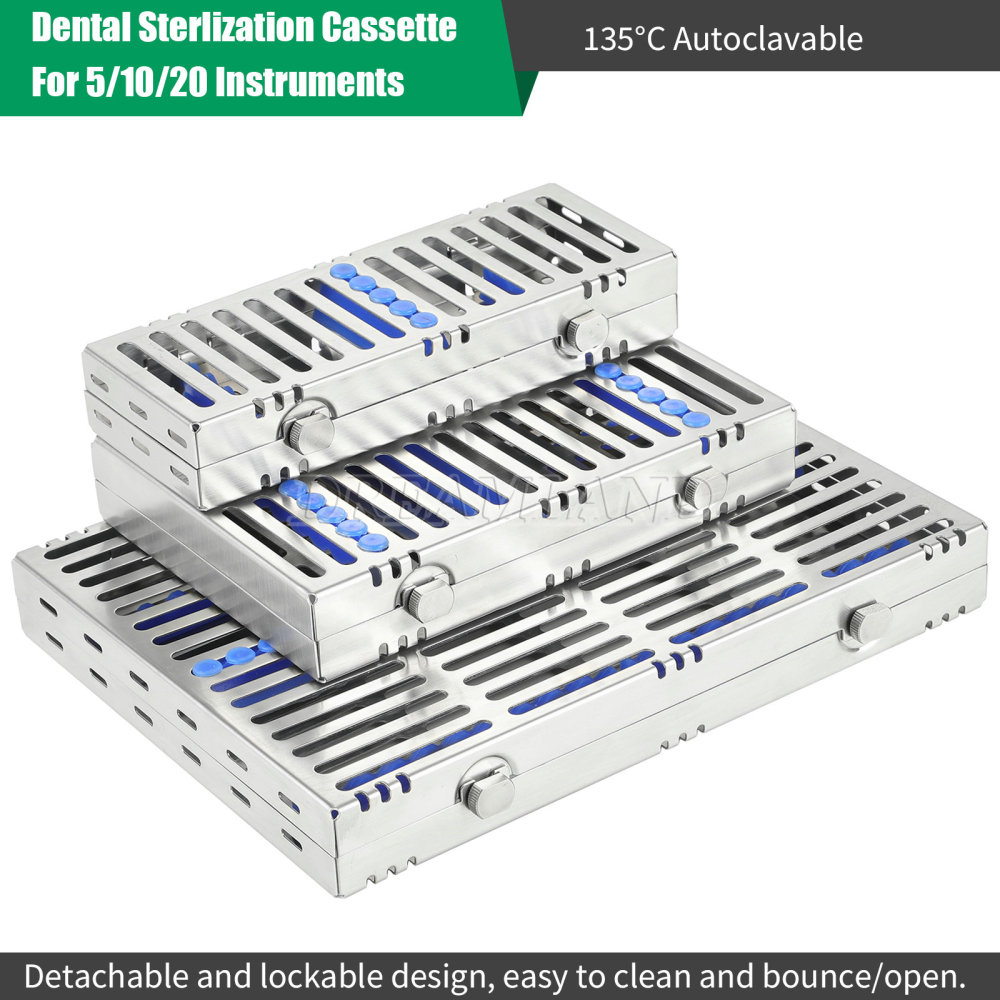 Dental Sterilization Cassette Rack Tray Hold 5, 10,20 Surgical Instruments