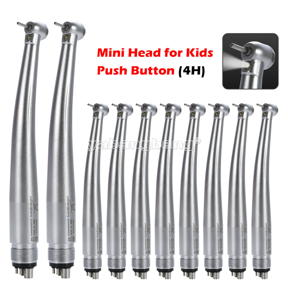 Dental E-generator LED Fiber Optic Handpiece 4Holes Mini Head Pediatric Kids