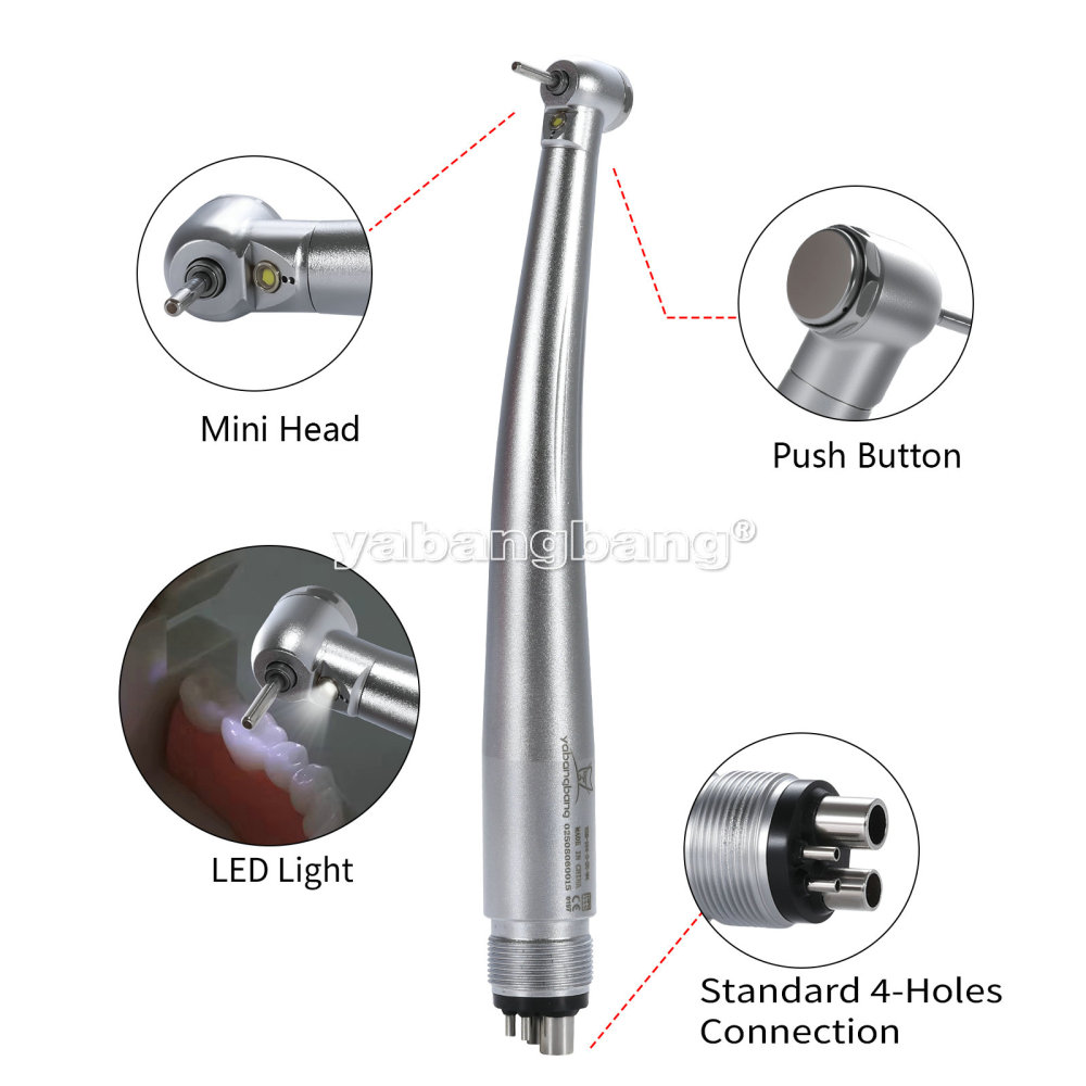 Dental E-generator LED Fiber Optic Handpiece 4Holes Mini Head Pediatric Kids