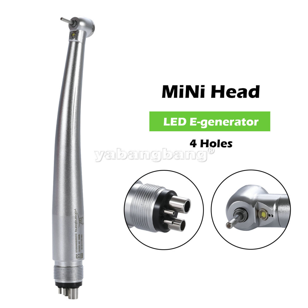Dental E-generator LED Fiber Optic Handpiece 4Holes Mini Head Pediatric Kids