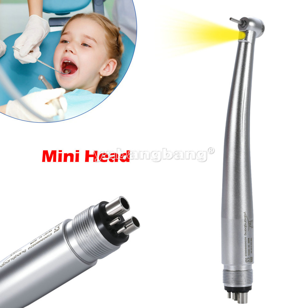Dental E-generator LED Fiber Optic Handpiece 4Holes Mini Head Pediatric Kids