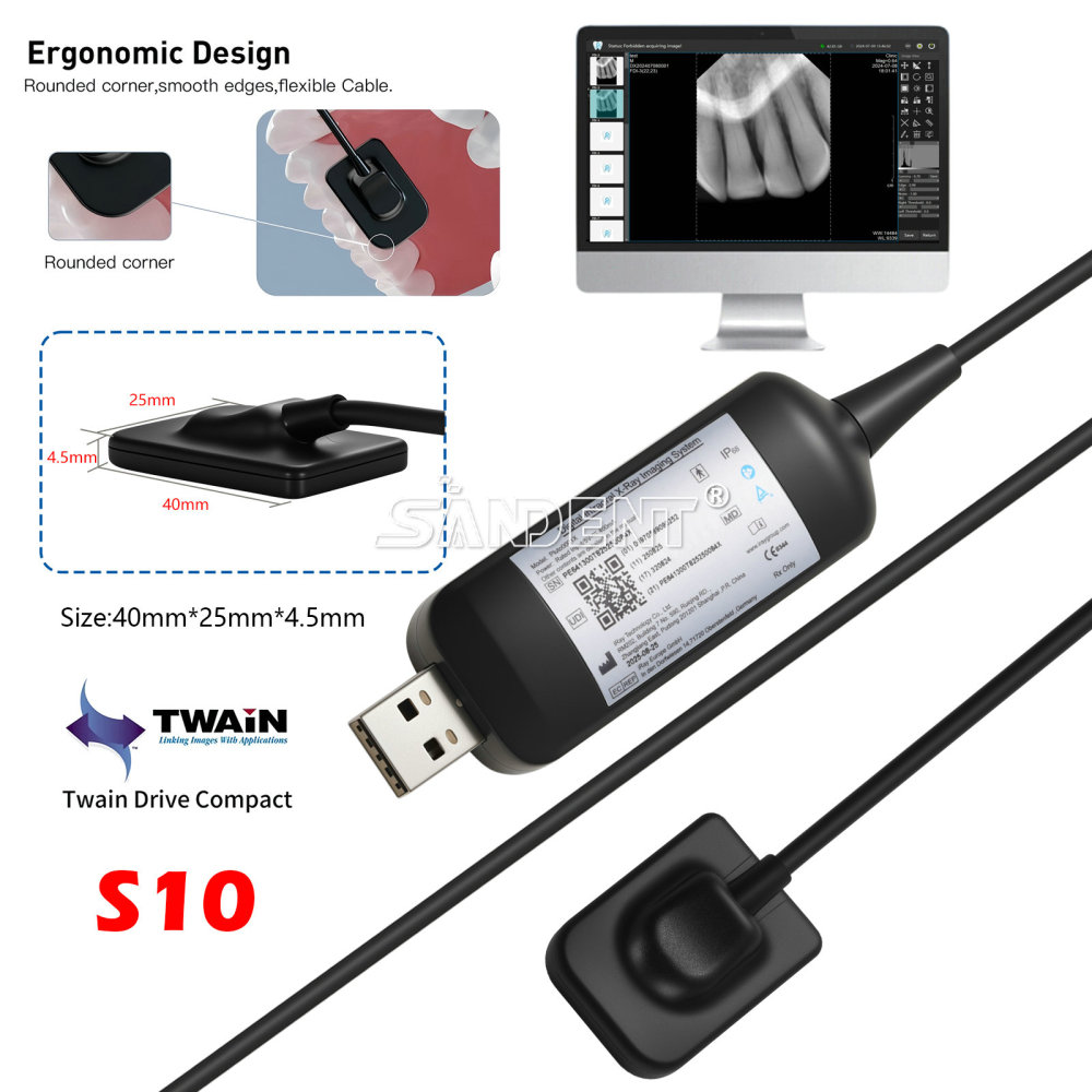 3* Dental Digital X-Ray Sensor Size #2 S20 + 1* Size #1 S10 sensor