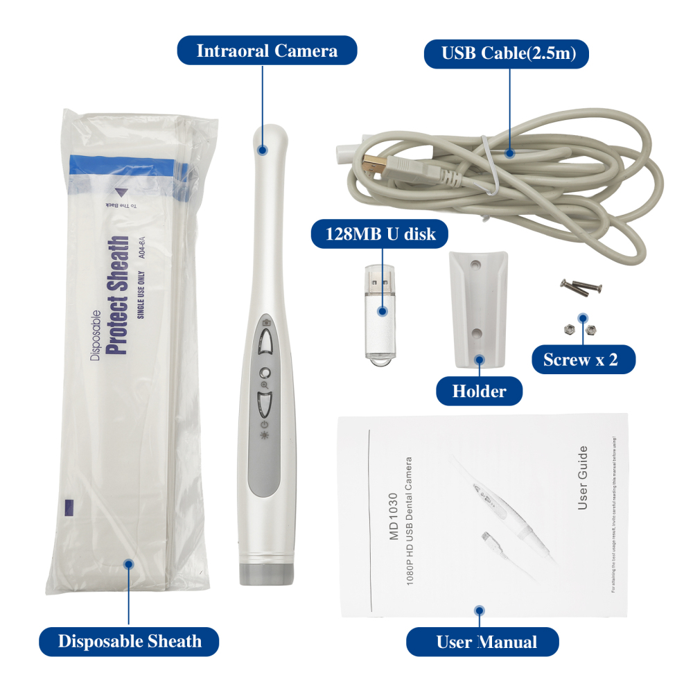 USB Intraoral Camera MD1030 1080P 1/3" HD CMOS COB White Light