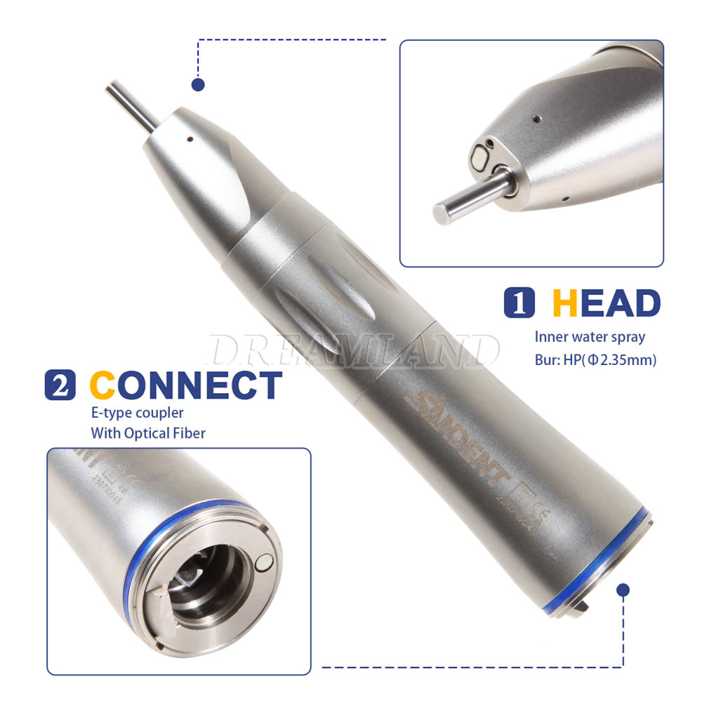 Dental 1:1 Fiber Optic Straight Low Speed Handpiece Inner-Spray