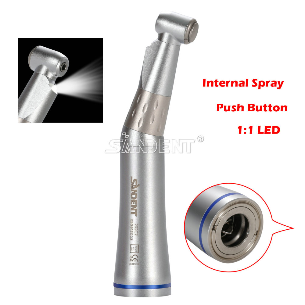 Dental Fiber Optic Contra Angle Low Speed LED Handpiece Inner water Spray DT