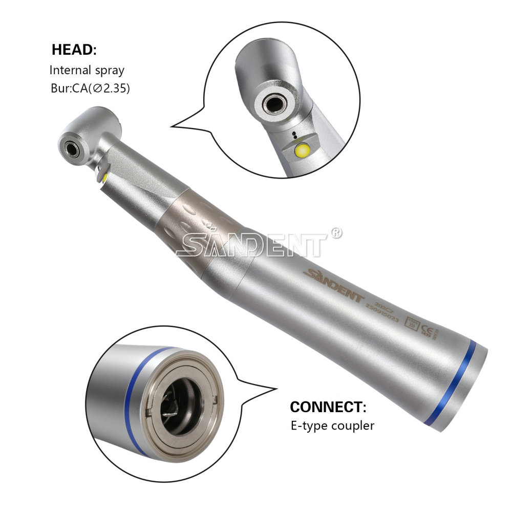 Dental Fiber Optic Contra Angle Low Speed LED Handpiece Inner water Spray DT