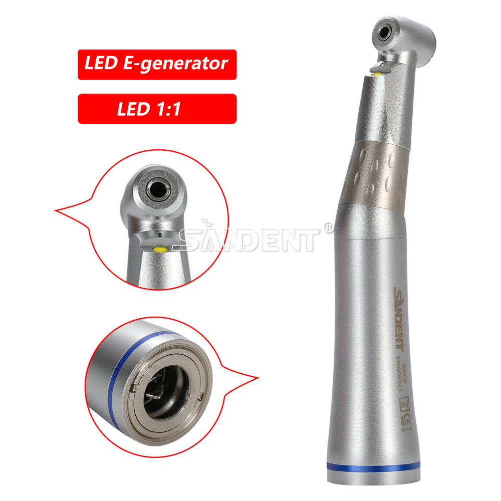 Dental Fiber Optic Contra Angle Low Speed LED Handpiece Inner water Spray DT