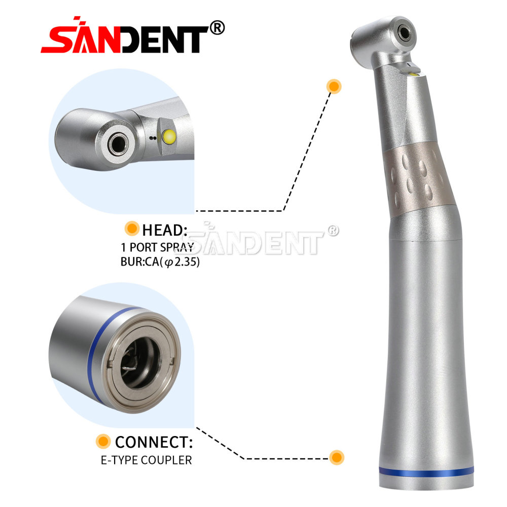 Dental Fiber Optic Contra Angle Low Speed LED Handpiece Inner water Spray DT