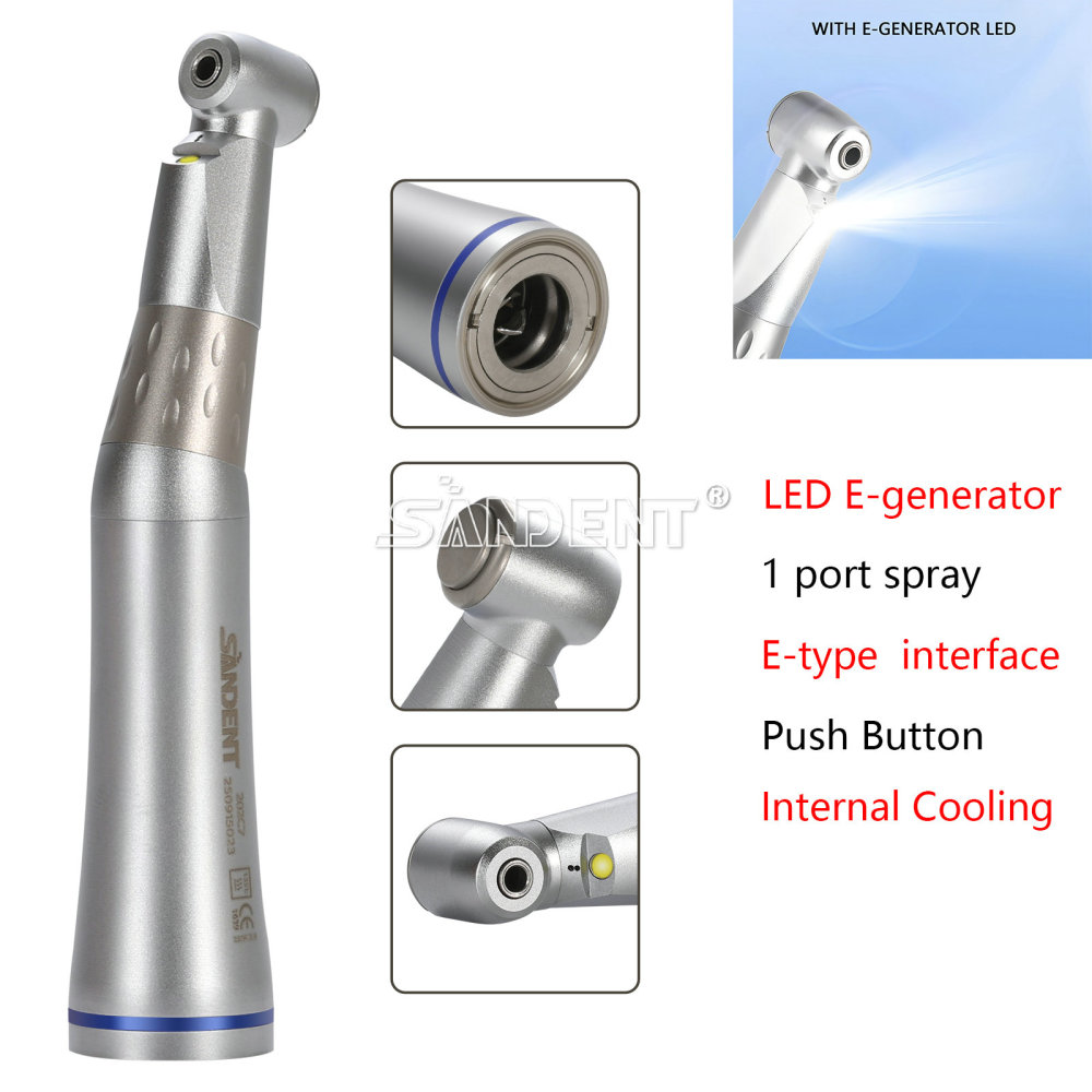 Dental Fiber Optic Contra Angle Low Speed LED Handpiece Inner water Spray DT
