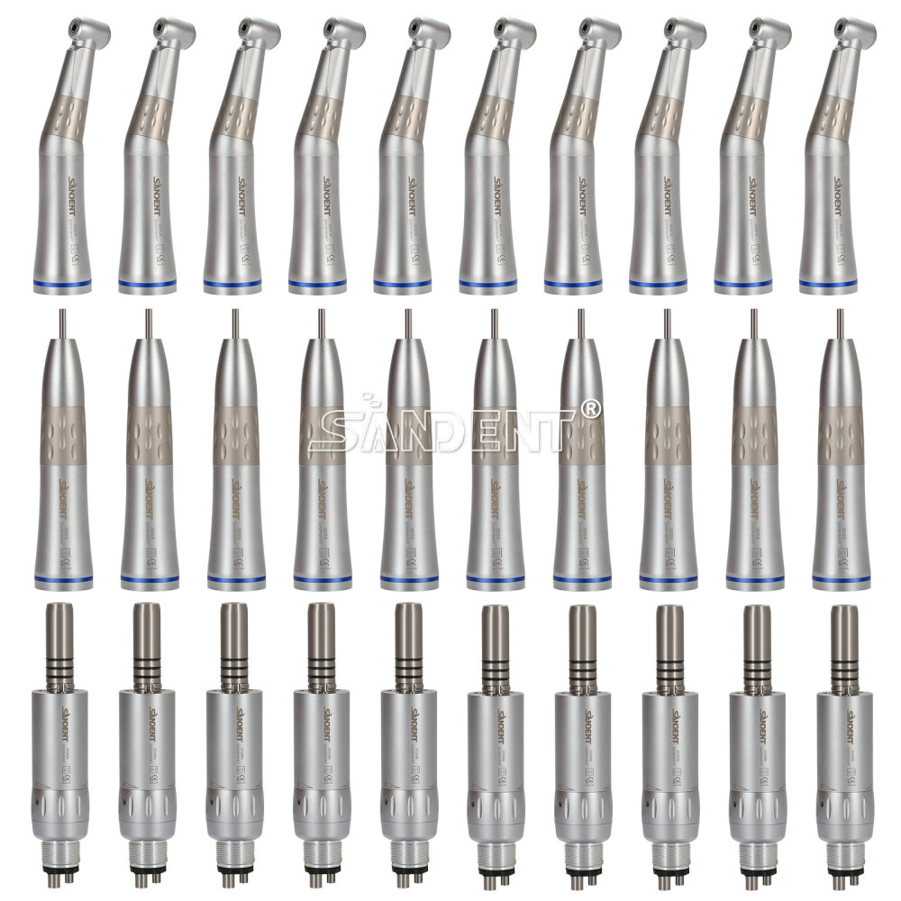 Dental Low Speed Handpiece Contra Angle+Straight Air Motor Inner Water Kit 4Hole