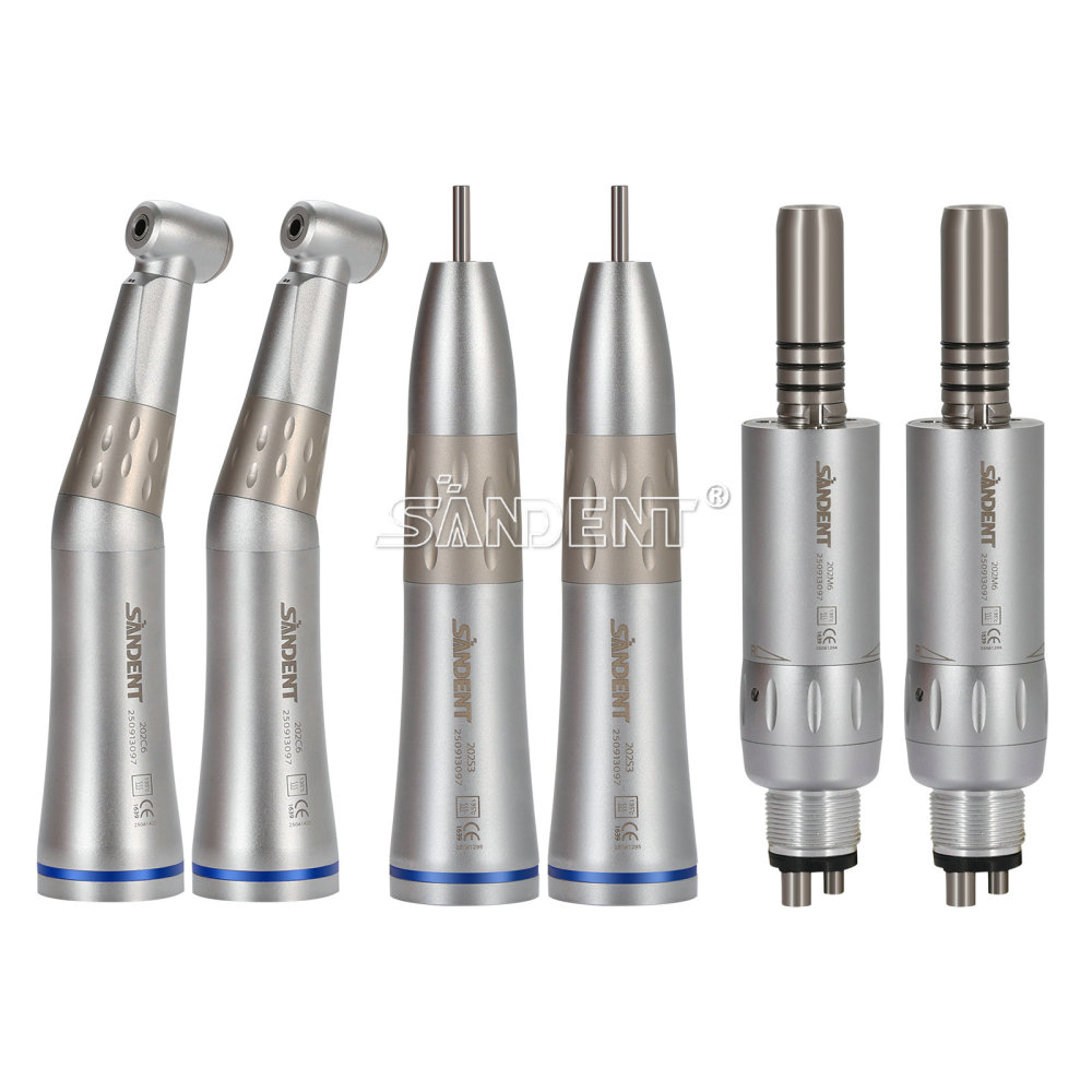 Dental Low Speed Handpiece Contra Angle+Straight Air Motor Inner Water Kit 4Hole