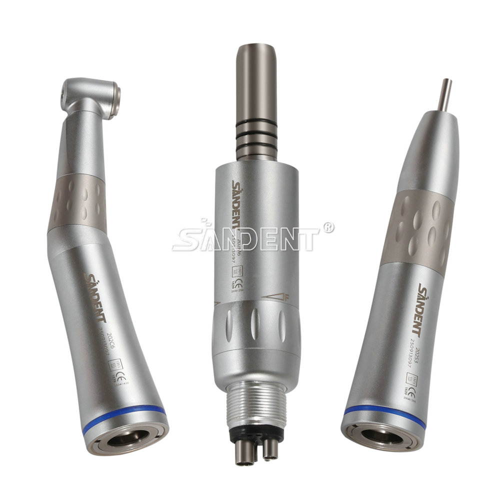 Dental Low Speed Handpiece Contra Angle+Straight Air Motor Inner Water Kit 4Hole