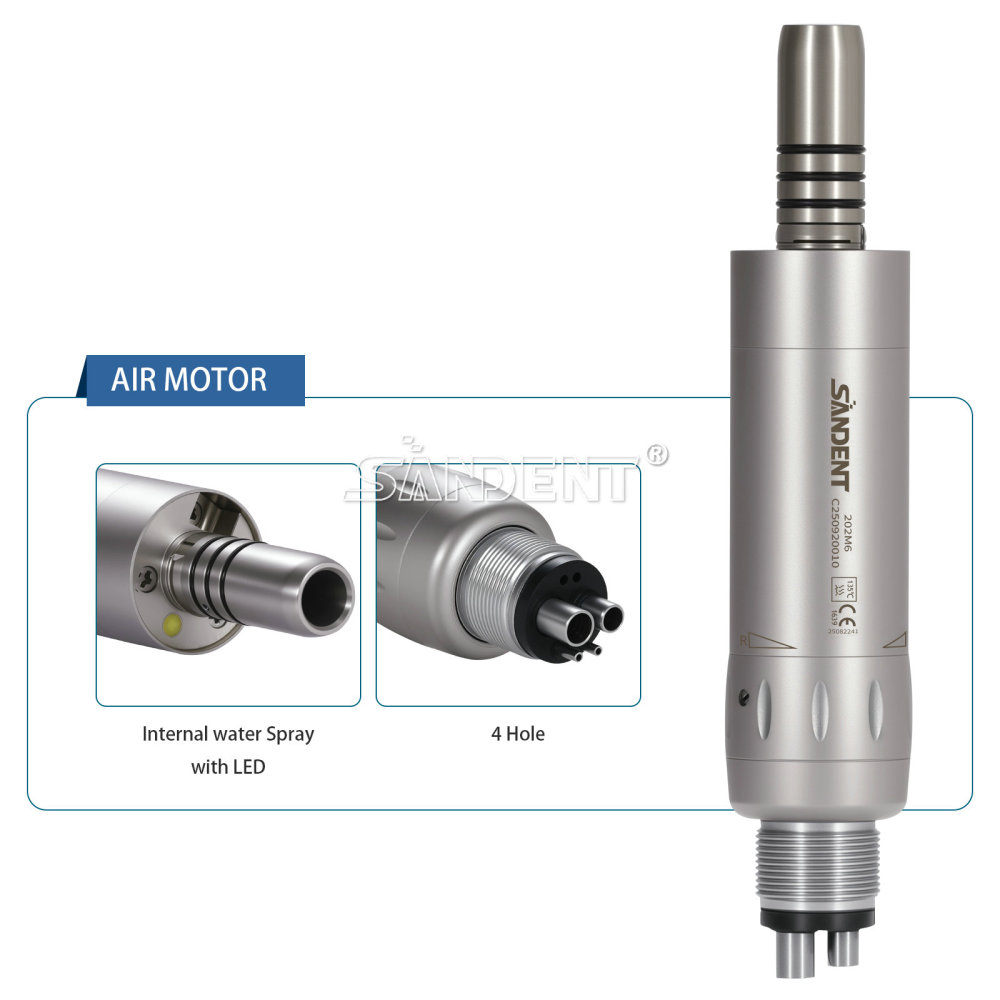 Dental Low Speed Air Motor Handpiece E-generator LED 4 Holes Internal water