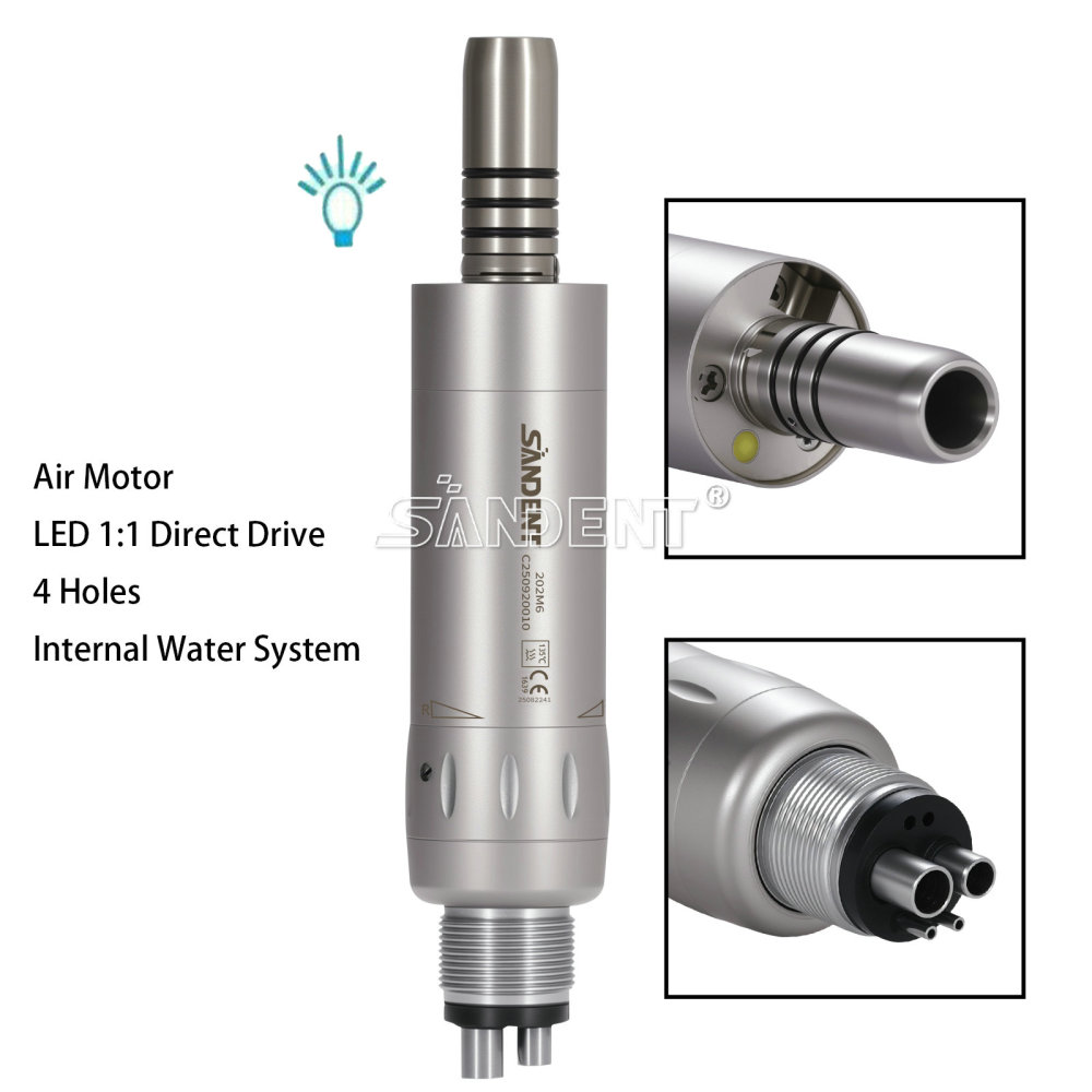 Dental Low Speed Air Motor Handpiece E-generator LED 4 Holes Internal water
