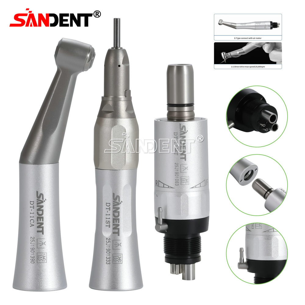 Dental Slow Low Speed Contra Angle Handpiece/ Straight Handpiece/ air Motor 2/4Hole SANDENT