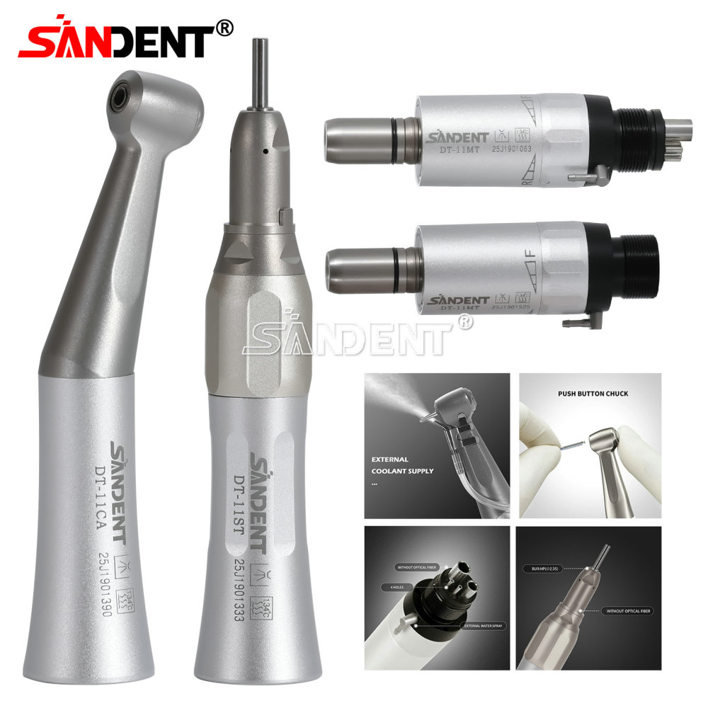 Dental Slow Low Speed Contra Angle Handpiece/ Straight Handpiece/ air Motor 2/4Hole SANDENT