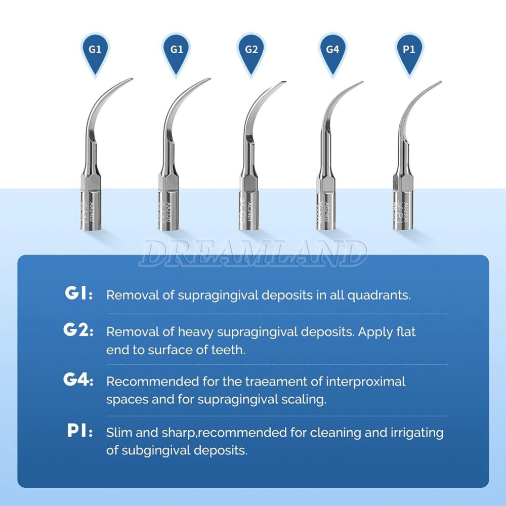 Dental Ultrasonic Scaler Unit + Handpiece + 5 Tips Teeth Cleaning Cleaner