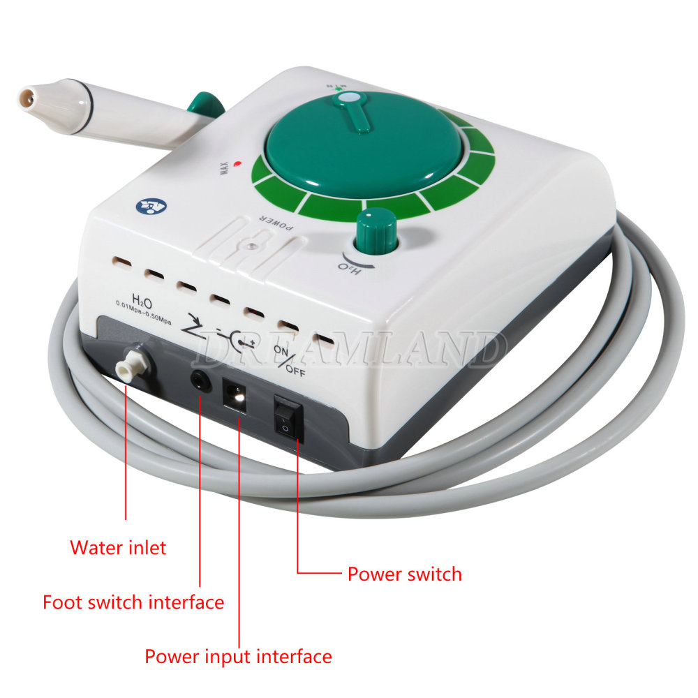 Dental Ultrasonic Scaler Unit + Handpiece + 5 Tips Teeth Cleaning Cleaner