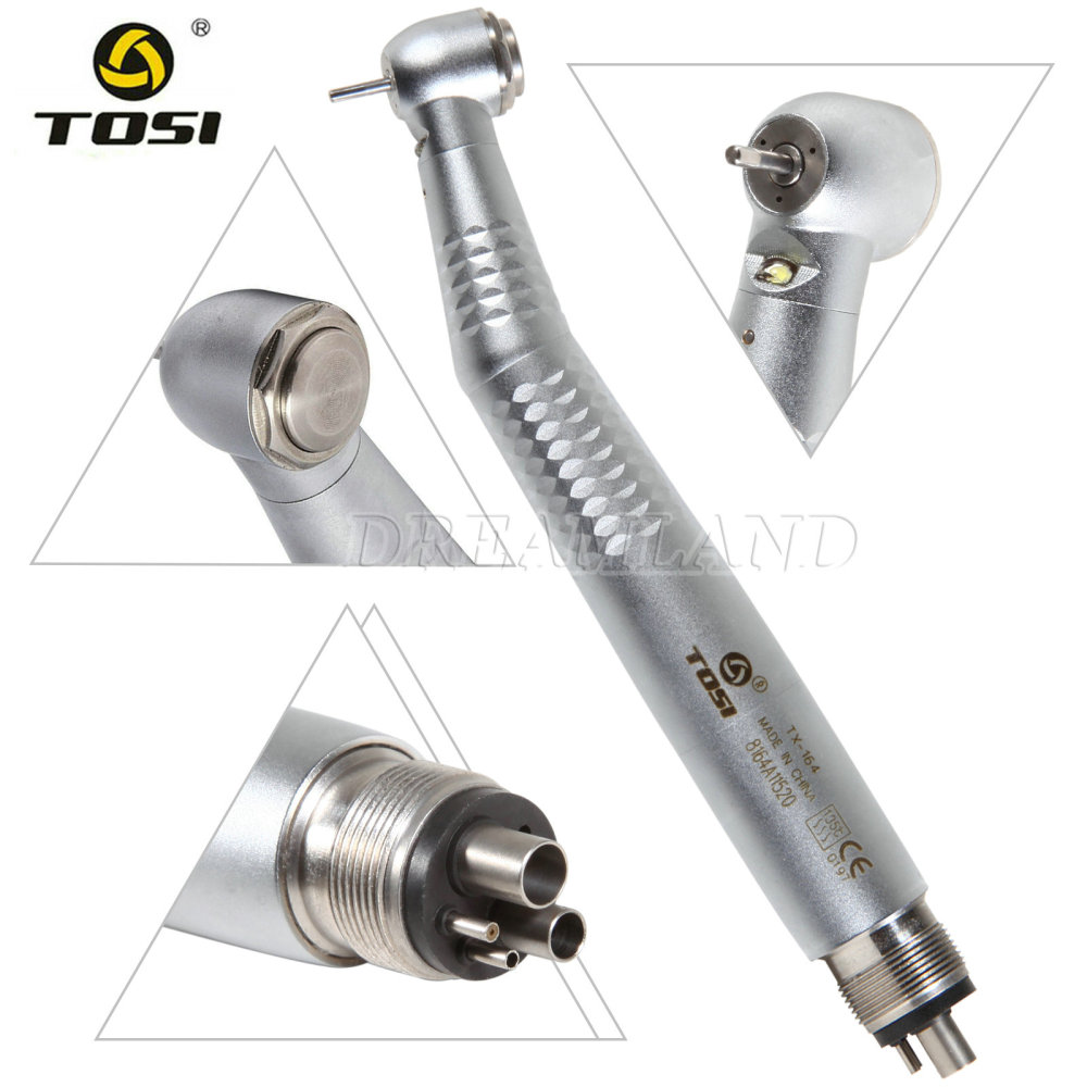 Tosi E-generator LED Fiber Optic Dental High Speed Handpiece 4-Hole