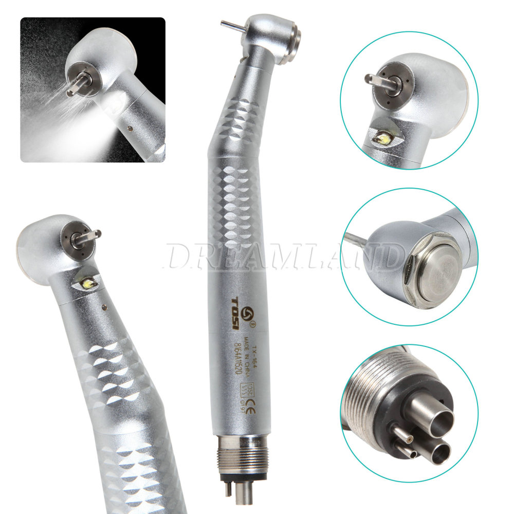Tosi E-generator LED Fiber Optic Dental High Speed Handpiece 4-Hole