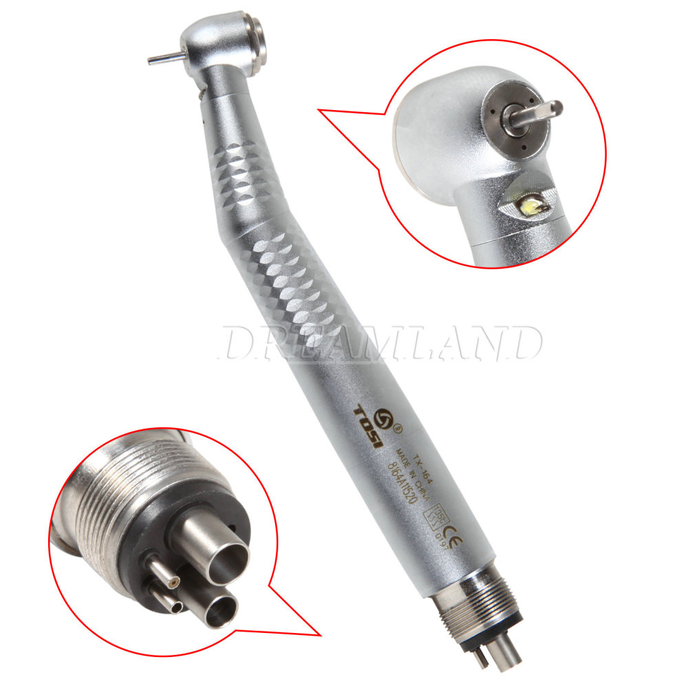 Tosi E-generator LED Fiber Optic Dental High Speed Handpiece 4-Hole