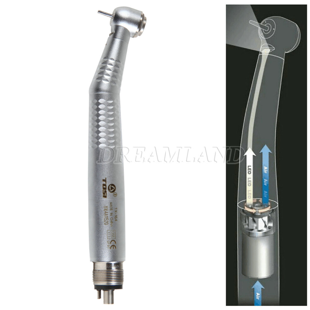 Tosi E-generator LED Fiber Optic Dental High Speed Handpiece 4-Hole