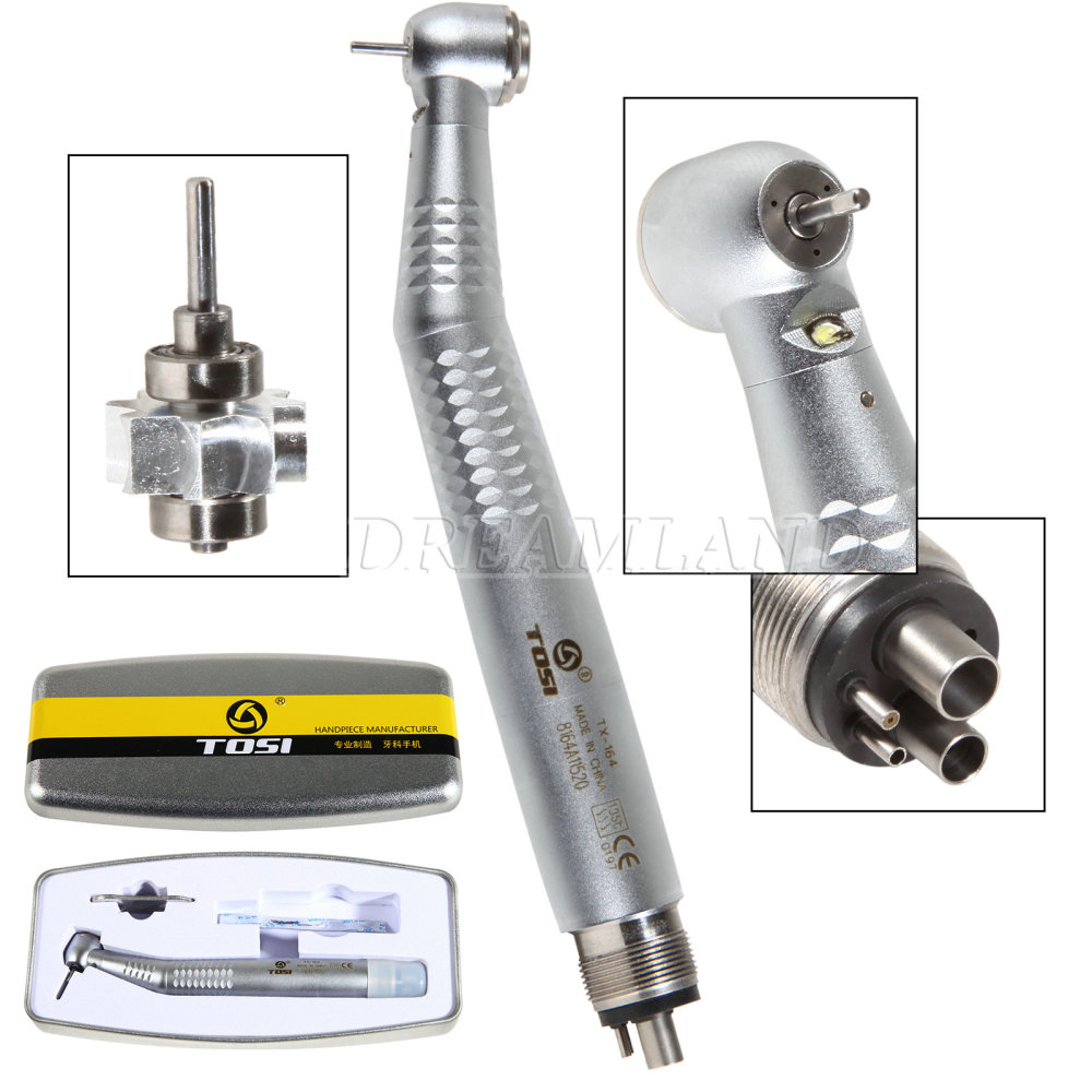 Tosi E-generator LED Fiber Optic Dental High Speed Handpiece 4-Hole