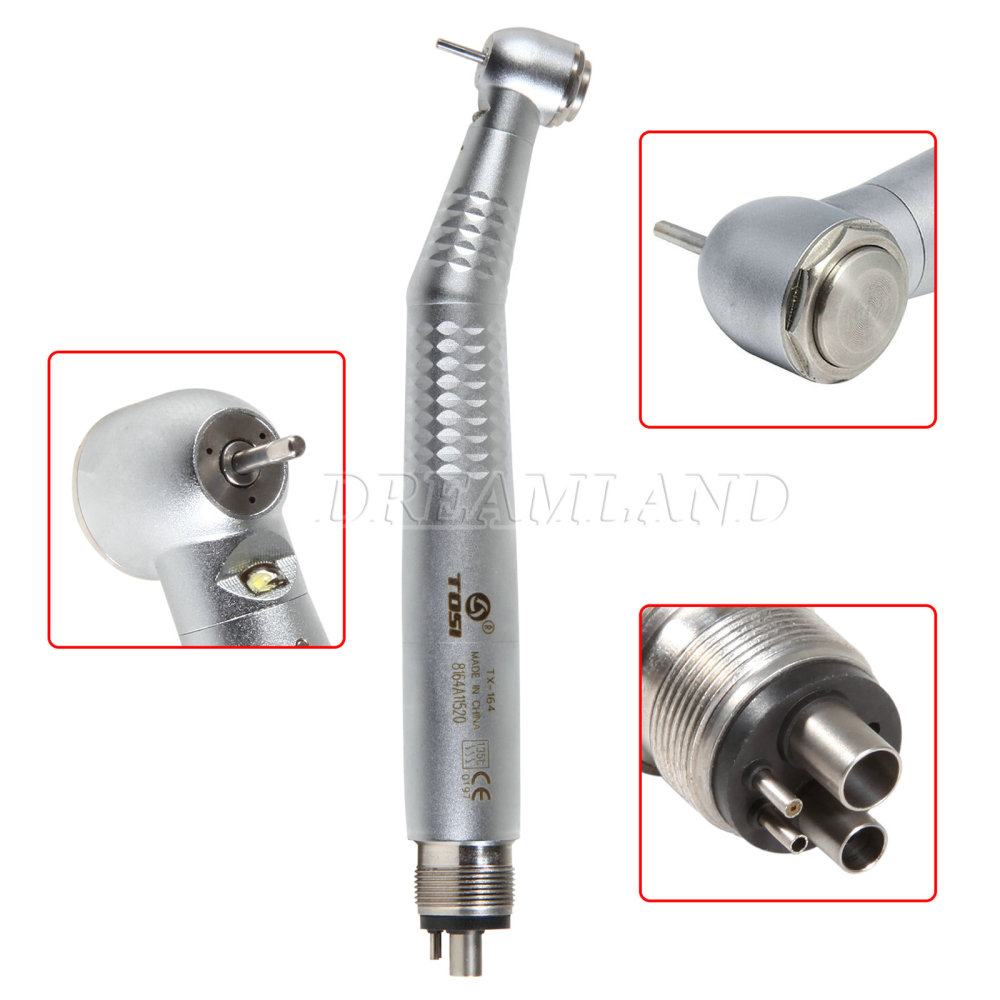 Tosi E-generator LED Fiber Optic Dental High Speed Handpiece 4-Hole