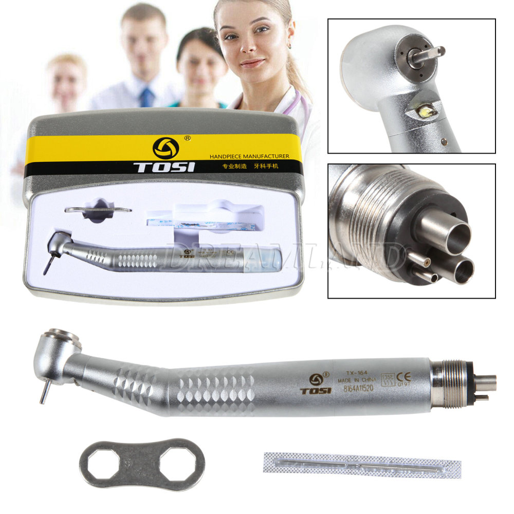 Tosi E-generator LED Fiber Optic Dental High Speed Handpiece 4-Hole