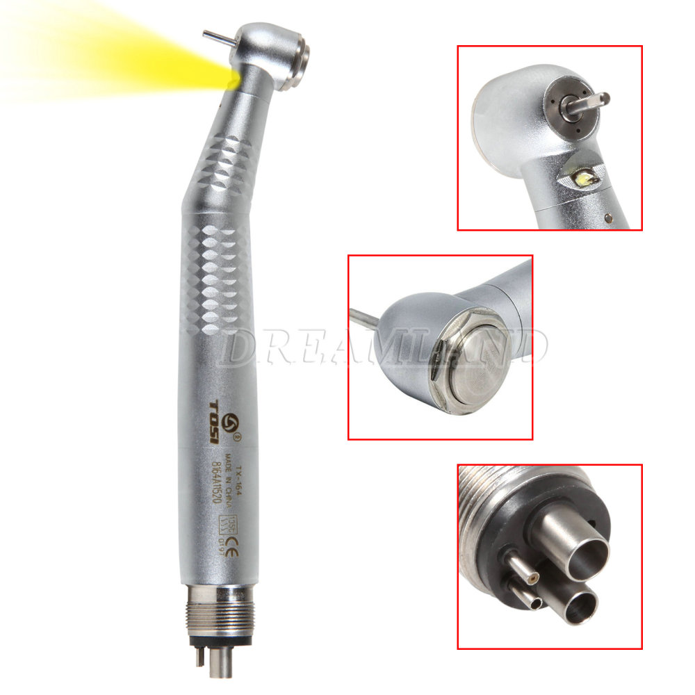 Tosi E-generator LED Fiber Optic Dental High Speed Handpiece 4-Hole
