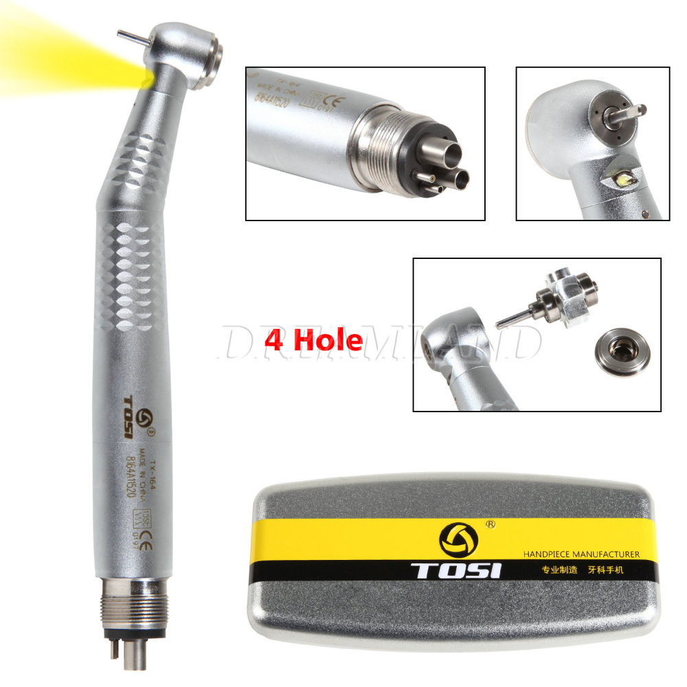 Tosi E-generator LED Fiber Optic Dental High Speed Handpiece 4-Hole