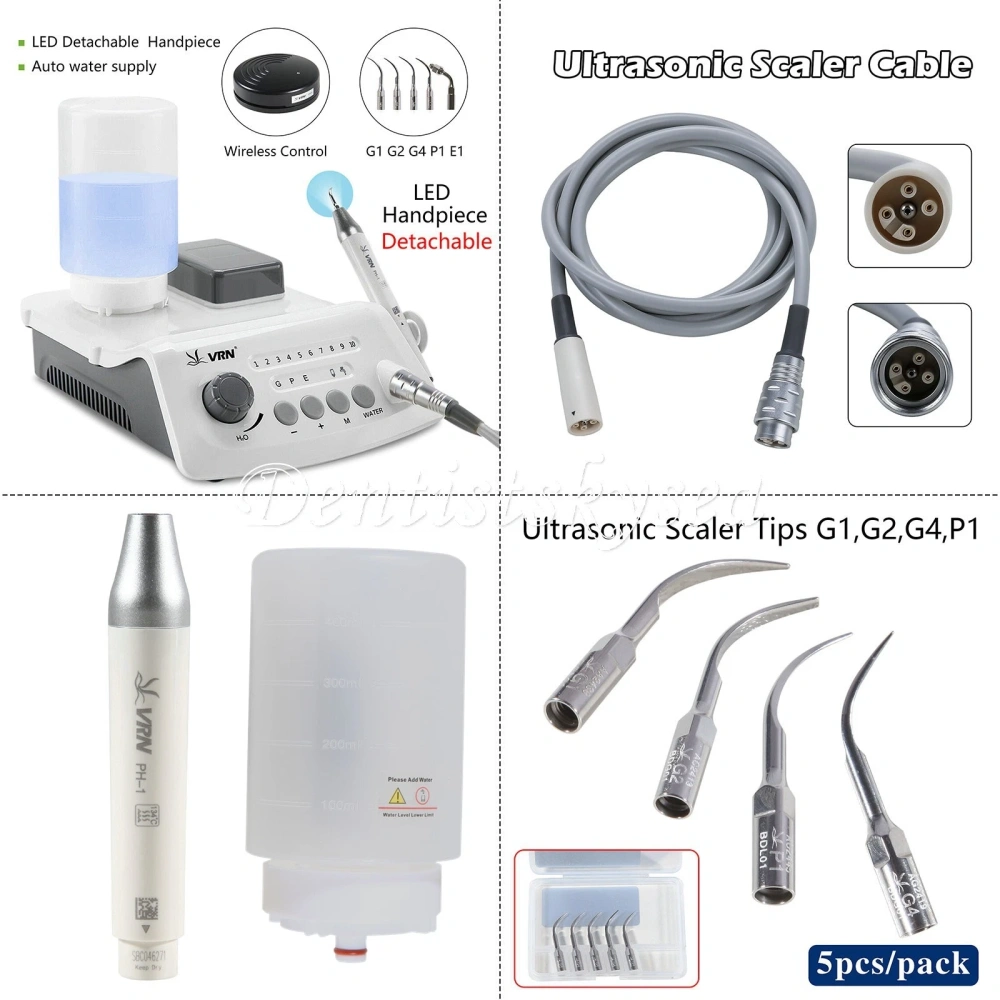 LED Dental Ultrasonic Piezo Scaler Handpiece W/ water Bottle & tips Fit EMS Cavitron Woodpecker