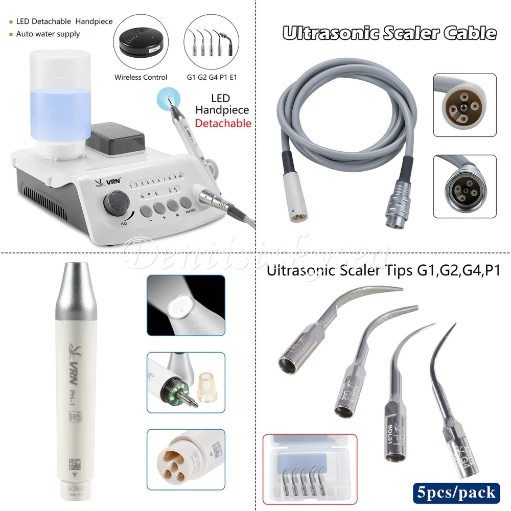 LED Dental Ultrasonic Piezo Scaler Handpiece W/ water Bottle & tips Fit EMS Cavitron Woodpecker