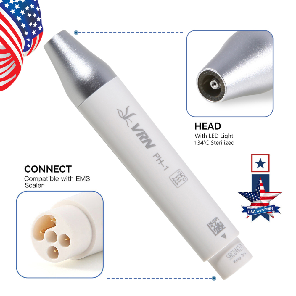 LED Dental Ultrasonic Piezo Scaler Handpiece W/ water Bottle & tips Fit EMS Cavitron Woodpecker