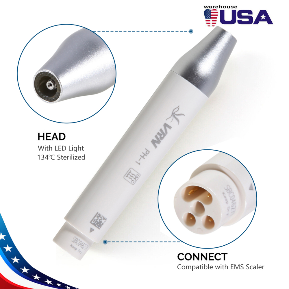 LED Dental Ultrasonic Piezo Scaler Handpiece W/ water Bottle & tips Fit EMS Cavitron Woodpecker