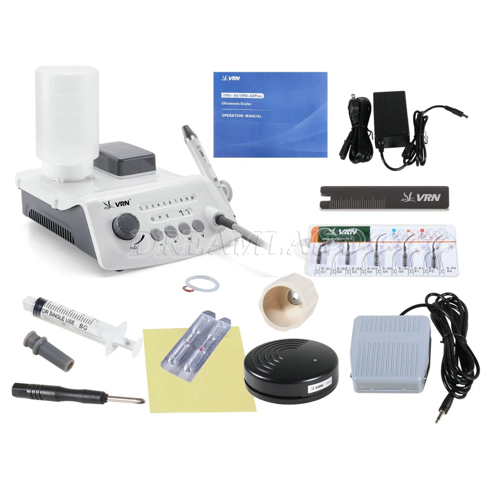 Dental Ultrasonic Piezo Scaler Unit with LED handpiece & tips A8-simple type fit EMS & Woodpecker
